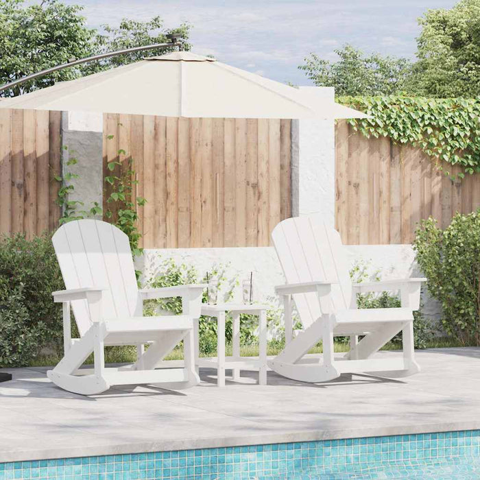 Set de lounge pentru grădină 3 pcs Alb HDPE - WALTI WALTI