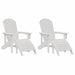 Scaune Adirondack cu suporturi pentru picioare – 2 bucăți, Alb, din HDPE - WALTI WALTI
