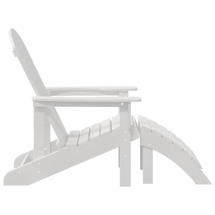 Scaune Adirondack cu suporturi pentru picioare – 2 bucăți, Alb, din HDPE - WALTI WALTI