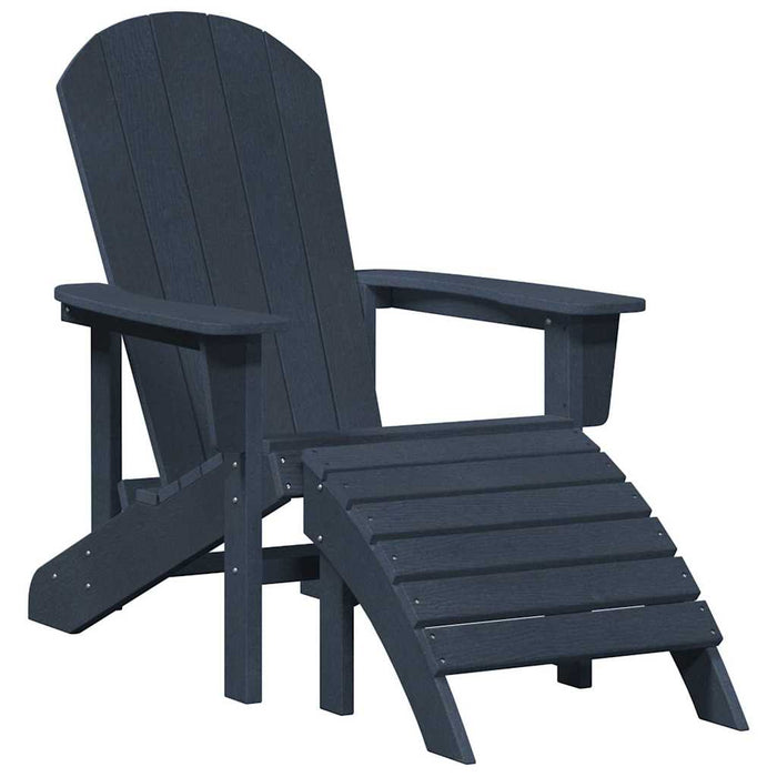 Scaune Adirondack cu suporturi pentru picioare, 2 piese Albastru Bleumarin din HDPE - WALTI WALTI