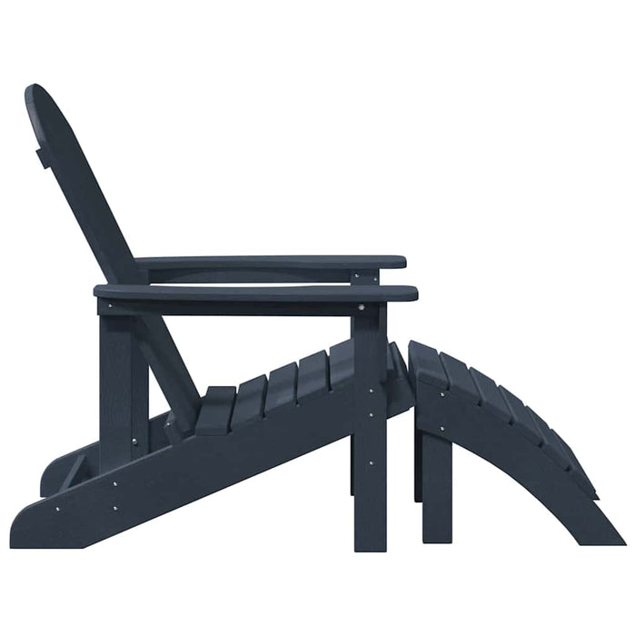 Scaune Adirondack cu suporturi pentru picioare, 2 piese Albastru Bleumarin din HDPE - WALTI WALTI