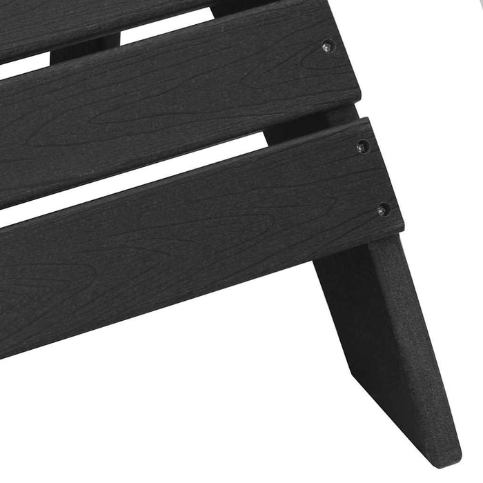 Set 2 scaune Adirondack cu suport pentru picioare, negre din HDPE. - WALTI WALTI