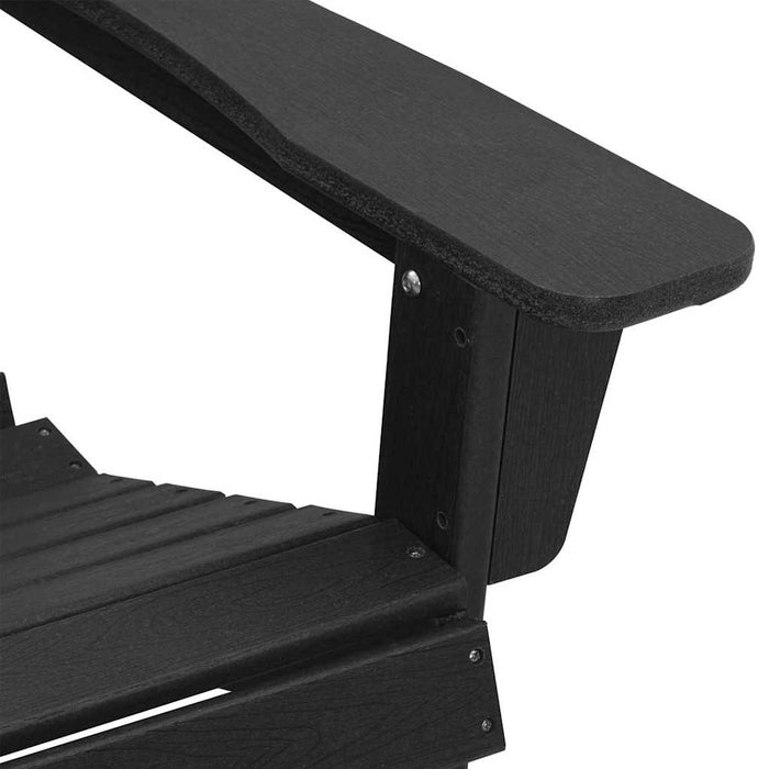 Set 2 scaune Adirondack cu suport pentru picioare, negre din HDPE. - WALTI WALTI