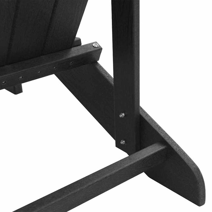 Set 2 scaune Adirondack cu suport pentru picioare, negre din HDPE. - WALTI WALTI