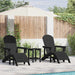Set 2 scaune Adirondack cu suport pentru picioare, negre din HDPE. - WALTI WALTI