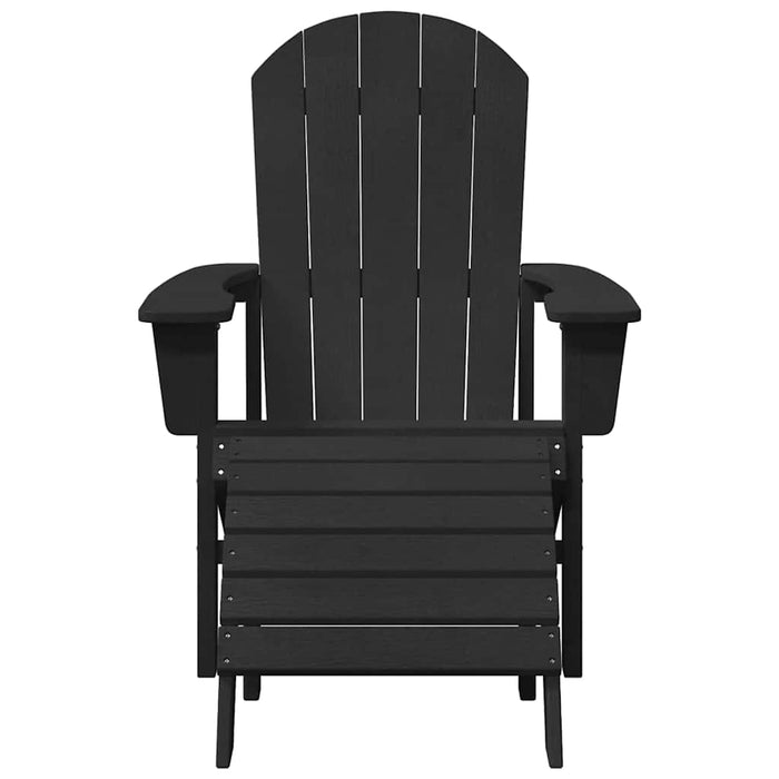 Set 2 scaune Adirondack cu suport pentru picioare, negre din HDPE. - WALTI WALTI