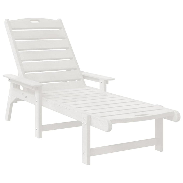 Șezlonguri , 2 piese, albe, 162x53x98.5 cm, HDPE - WALTI WALTI