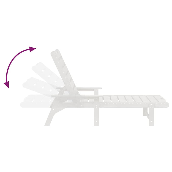 Șezlonguri , 2 piese, albe, 162x53x98.5 cm, HDPE - WALTI WALTI