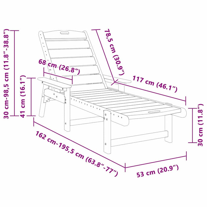 Șezlonguri , 2 piese, albe, 162x53x98.5 cm, HDPE - WALTI WALTI