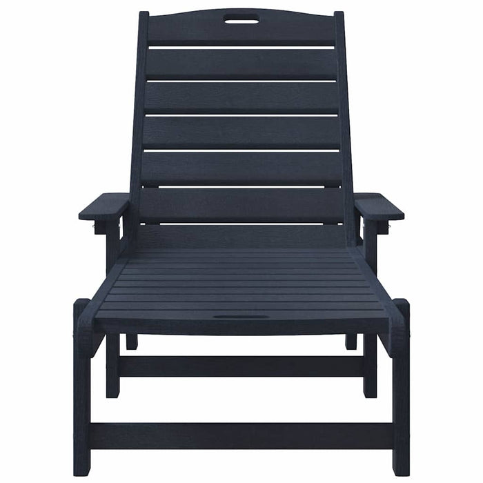 Șezlonguri - 2 piese, Bleumarin, 162 x 53 x 98.5 cm, din HDPE - WALTI WALTI