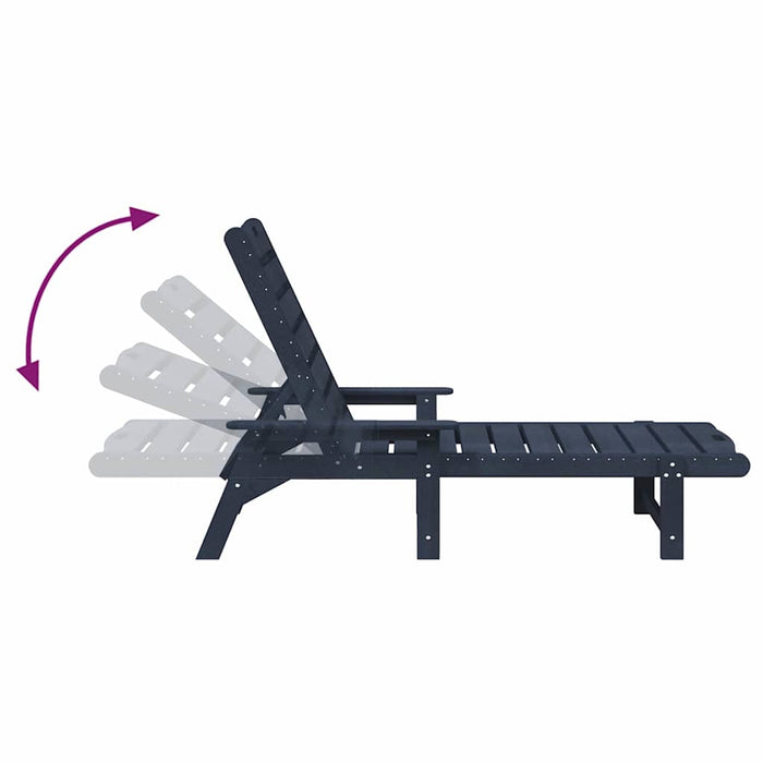 Șezlonguri - 2 piese, Bleumarin, 162 x 53 x 98.5 cm, din HDPE - WALTI WALTI