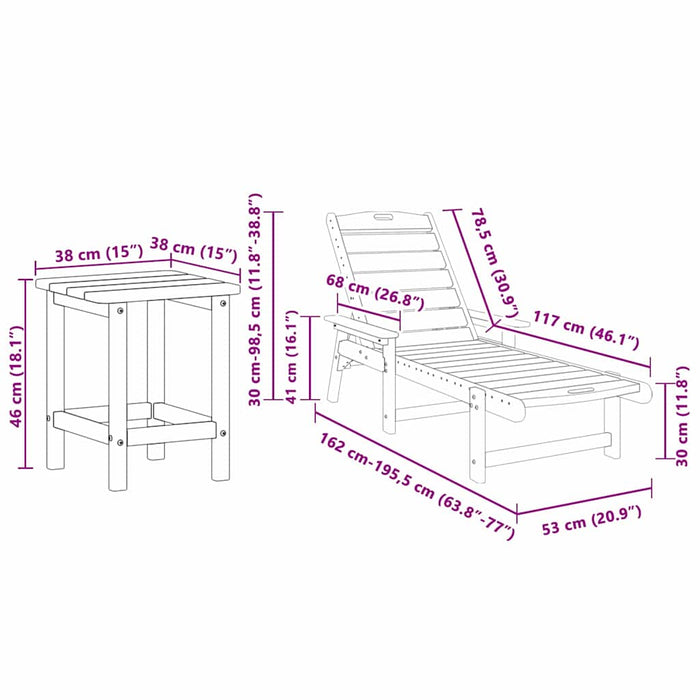 Mobilier de lounge pentru grădină 3 pcs Alb 38 x 38 x 46cm - WALTI WALTI