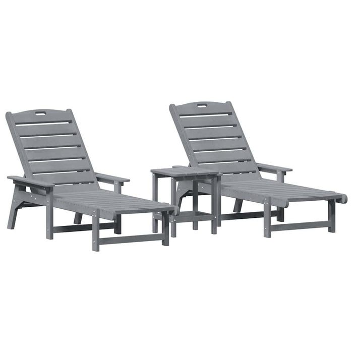 Șezlong 3 pcs Gri deschis Polietilenă - WALTI WALTI