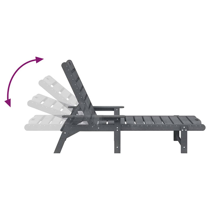 Șezlong 3 pcs Gri deschis Polietilenă - WALTI WALTI