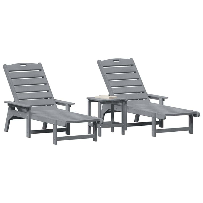 Șezlong 3 pcs Gri deschis Polietilenă - WALTI WALTI