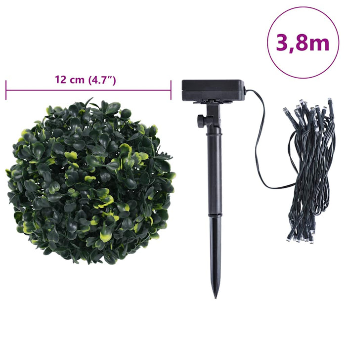 Bile artificiale din lemn de cimiș cu lumini LED 4 buc Verde - WALTI WALTI