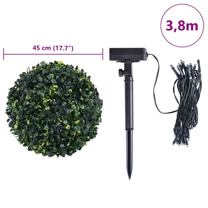 Mingi artificiale din lemn de cimiș cu lumini LED 2 buc Verde WALTI