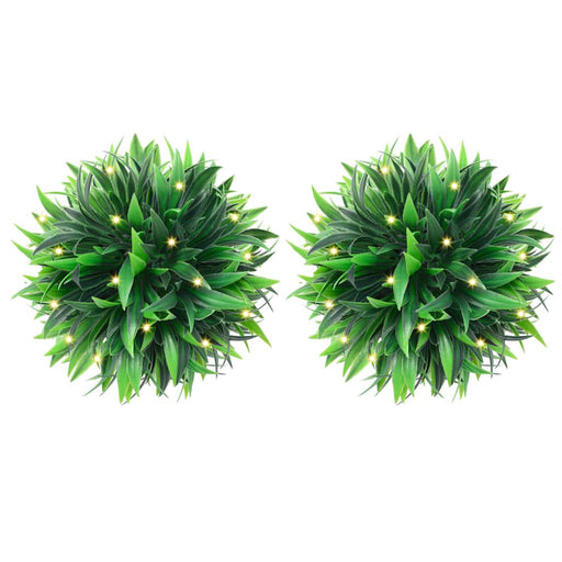 Mingi artificiale din lemn de cimiș cu lumini LED 2 buc Verde - WALTI WALTI