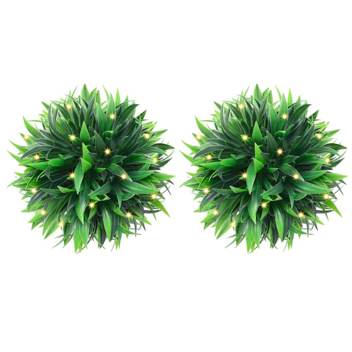 Mingi artificiale din lemn de cimiș cu lumini LED 2 buc Verde - WALTI WALTI