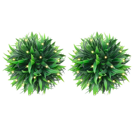 Mingi artificiale din lemn de cimiș cu lumini LED 2 buc Verde - WALTI WALTI