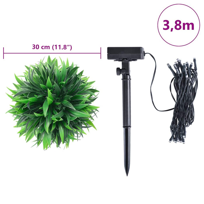 Mingi artificiale din lemn de cimiș cu lumini LED 2 buc Verde - WALTI WALTI