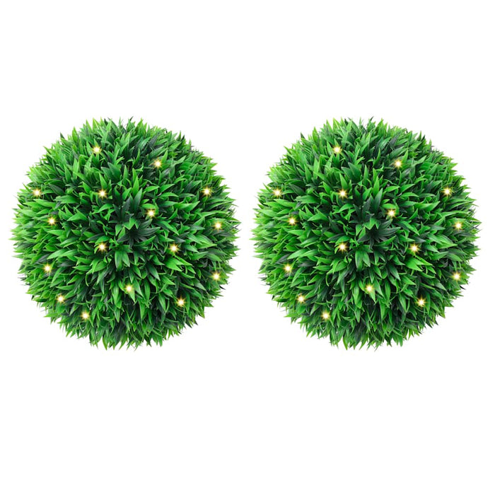 Mingi artificiale din lemn de cimiș cu lumini LED 2 buc Verde - WALTI WALTI