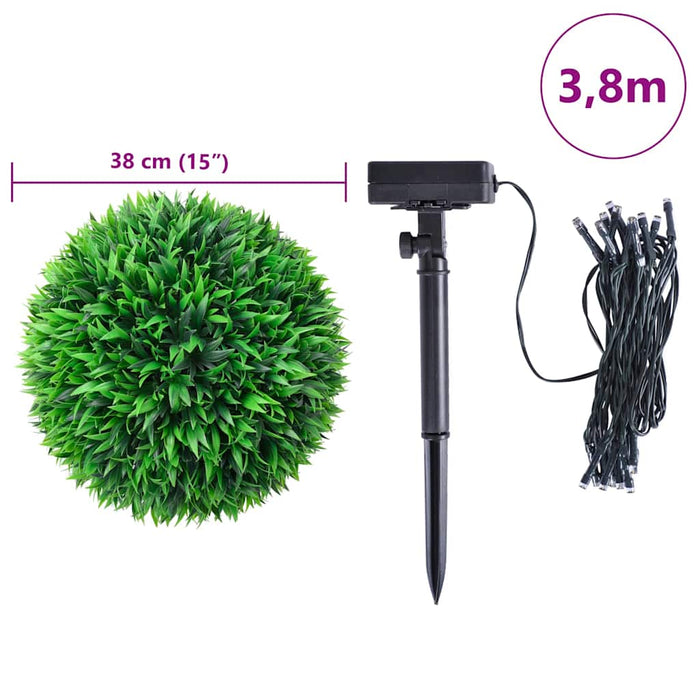 Mingi artificiale din lemn de cimiș cu lumini LED 2 buc Verde - WALTI WALTI