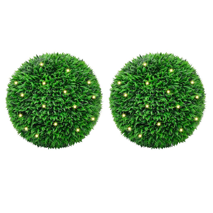 Mingi artificiale din lemn de cimiș cu lumini LED 2 buc Verde - WALTI WALTI
