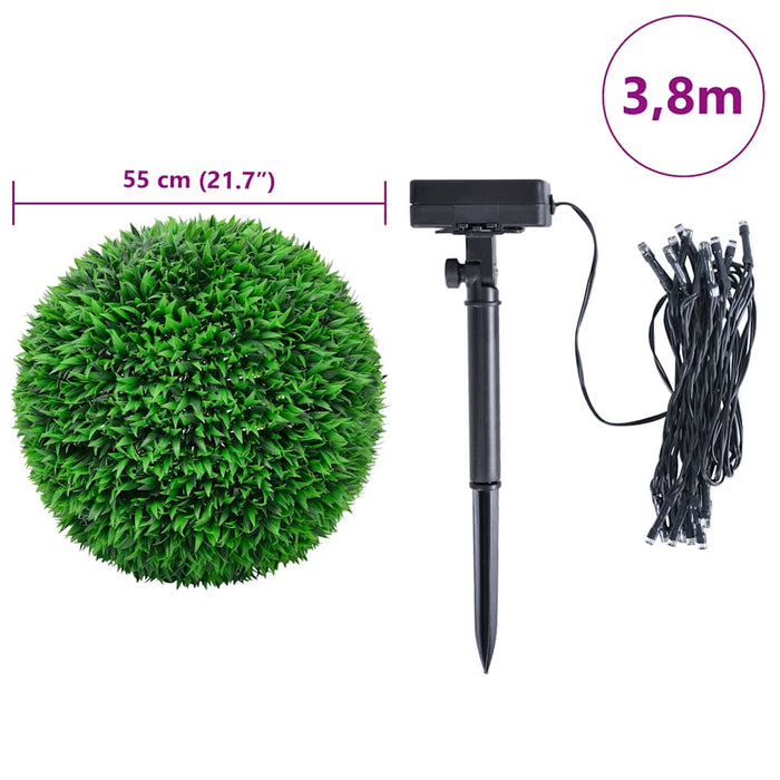 Mingi artificiale din lemn de cimiș cu lumini LED 2 buc Verde - WALTI WALTI