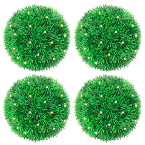 Bile artificiale din lemn de cimiș cu lumini LED 4 buc Verde - WALTI WALTI