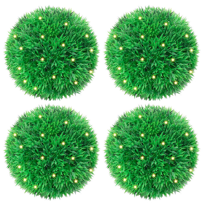 Bile artificiale din lemn de cimiș cu lumini LED 4 buc Verde - WALTI WALTI