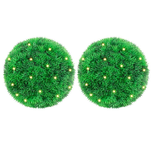 Mingi artificiale din lemn de cimiș cu lumini LED 2 buc Verde - WALTI WALTI