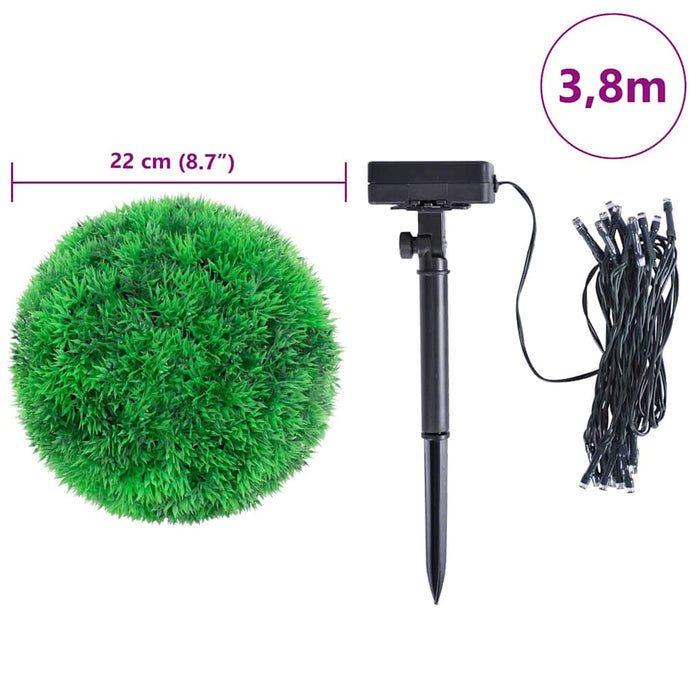 Mingi artificiale din lemn de cimiș cu lumini LED 2 buc Verde - WALTI WALTI