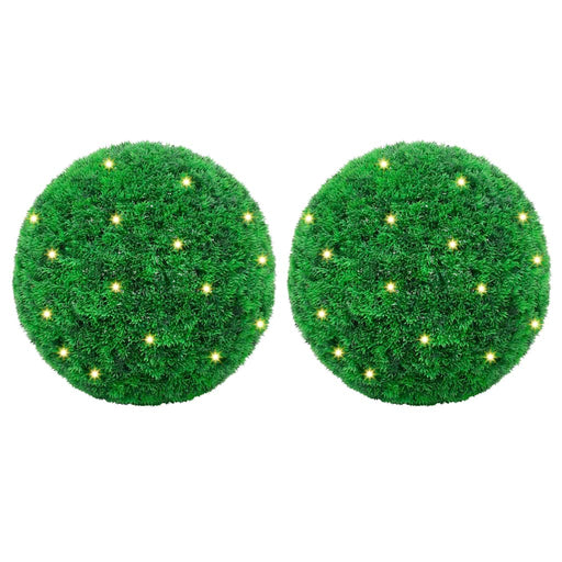 Mingi artificiale din lemn de cimiș cu lumini LED 2 buc Verde - WALTI WALTI