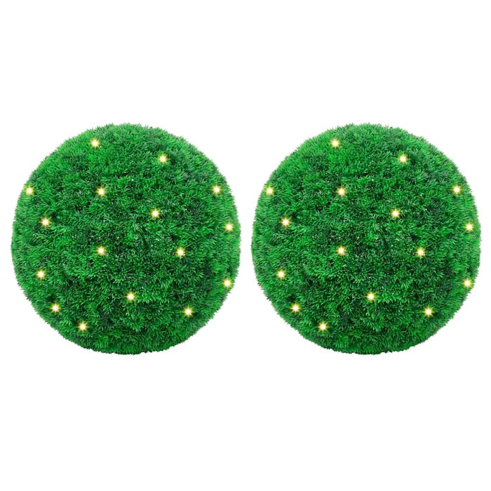 Mingi artificiale din lemn de cimiș cu lumini LED 2 buc Verde - WALTI WALTI