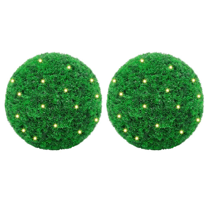Mingi artificiale din lemn de cimiș cu lumini LED 2 buc Verde - WALTI WALTI