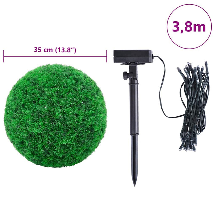 Mingi artificiale din lemn de cimiș cu lumini LED 2 buc Verde - WALTI WALTI