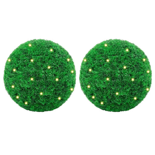 Mingi artificiale din lemn de cimiș cu lumini LED 2 buc Verde - WALTI WALTI