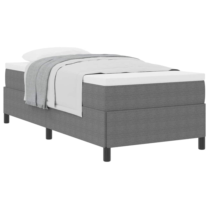 Pat cu arcuri Gri deschis 90 x 190 cm Țesătură din corduroy WALTI