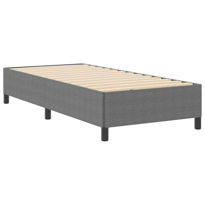 Pat cu arcuri Gri deschis 90 x 190 cm Țesătură din corduroy WALTI