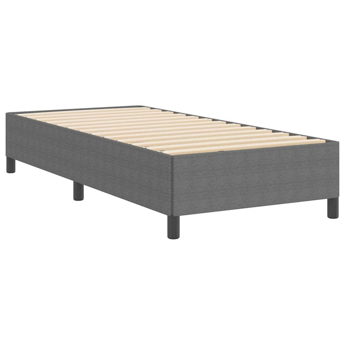 Pat cu arcuri Gri deschis 90 x 190 cm Țesătură din corduroy WALTI
