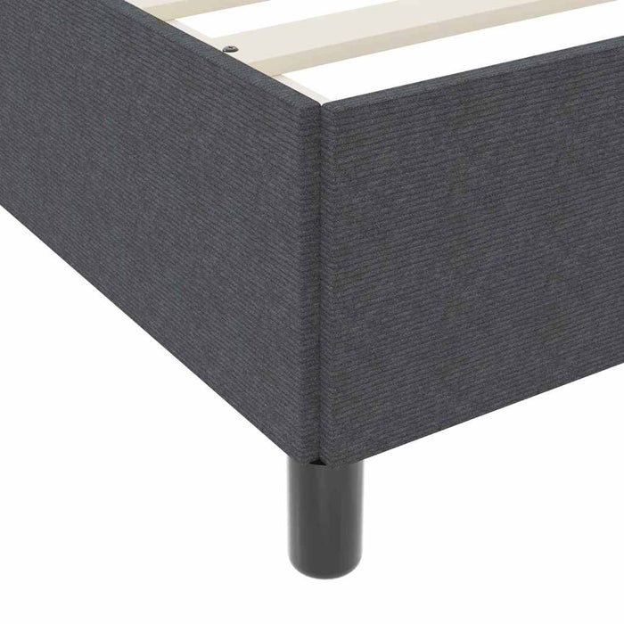 Pat cu arcuri Gri închis 90 x 190 cm Țesătură din corduroy WALTI