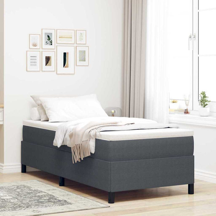 Pat cu arcuri Gri închis 90 x 190 cm Țesătură din corduroy WALTI