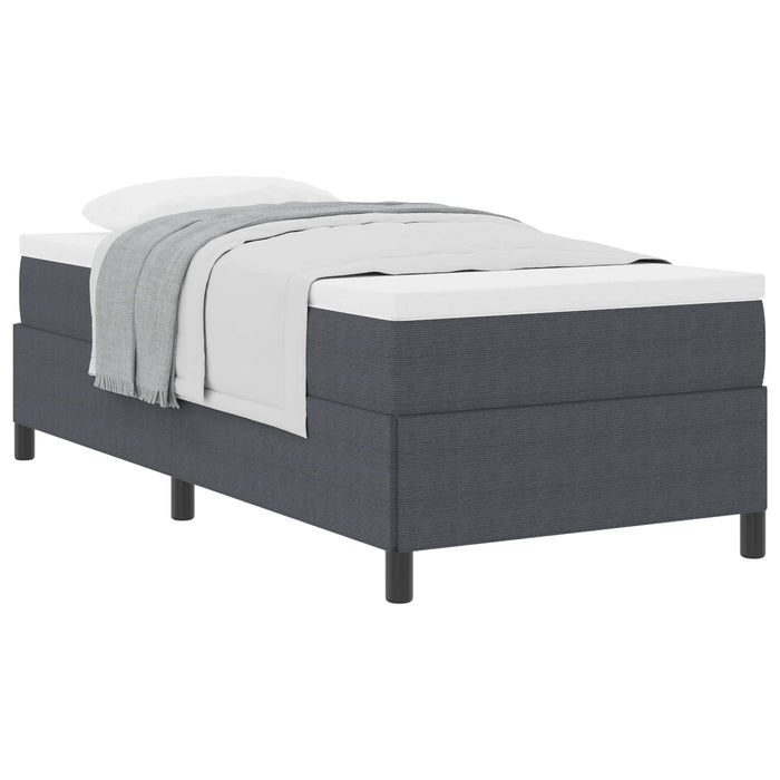 Pat cu arcuri Gri închis 90 x 190 cm Țesătură din corduroy WALTI