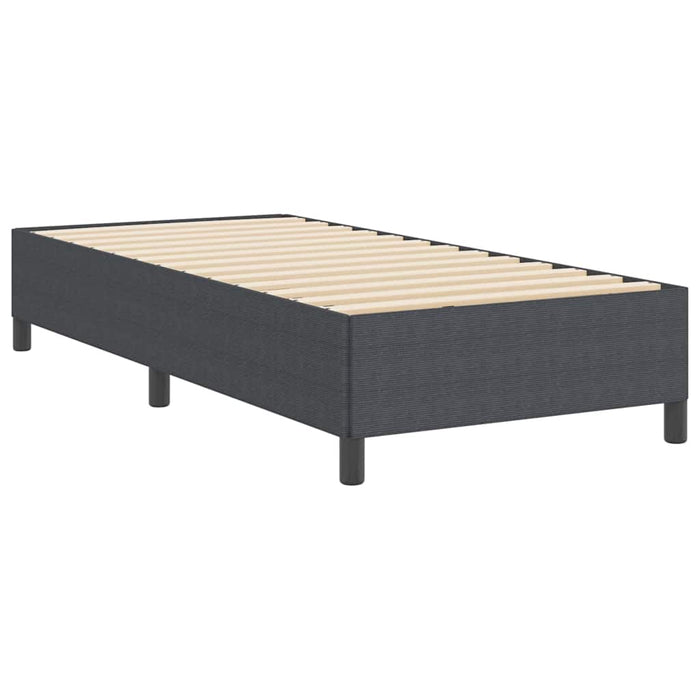 Pat cu arcuri Gri închis 90 x 190 cm Țesătură din corduroy WALTI