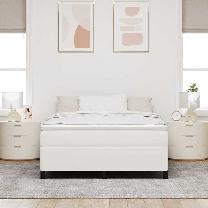 Pat cu arcuri Crem 140 x 200 cm Țesătură din corduroy - WALTI WALTI