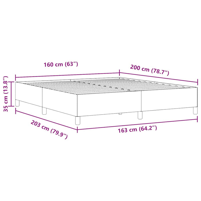 Cadru de pat Gri închis 160 x 200 cm Țesătură de catifea - WALTI WALTI