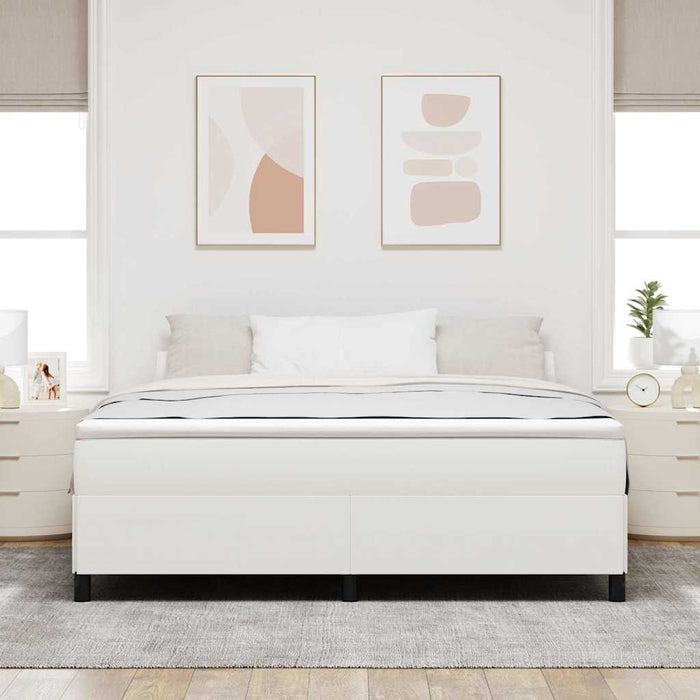 Pat cu arcuri Crem 180 x 200 cm Țesătură din corduroy WALTI