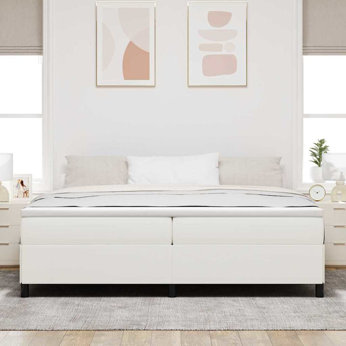 Pat cu arcuri Crem 200 x 200 cm Țesătură din corduroy - WALTI WALTI