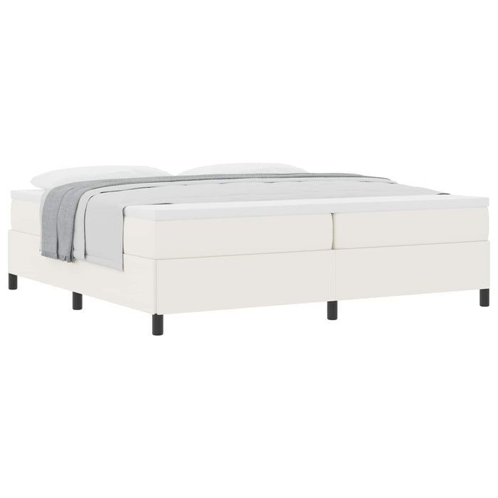 Pat cu arcuri Crem 200 x 200 cm Țesătură din corduroy - WALTI WALTI